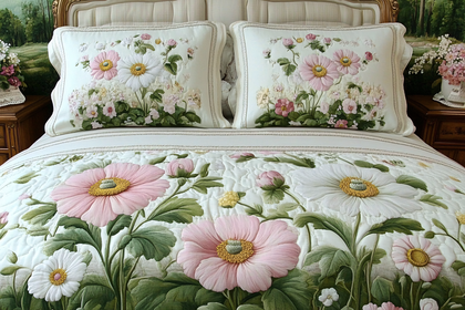 Floral Embroidered Bedding Set