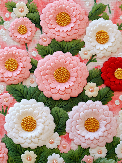 Floral Embroidery Artwork