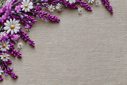 Floral Embroidery on Canvas