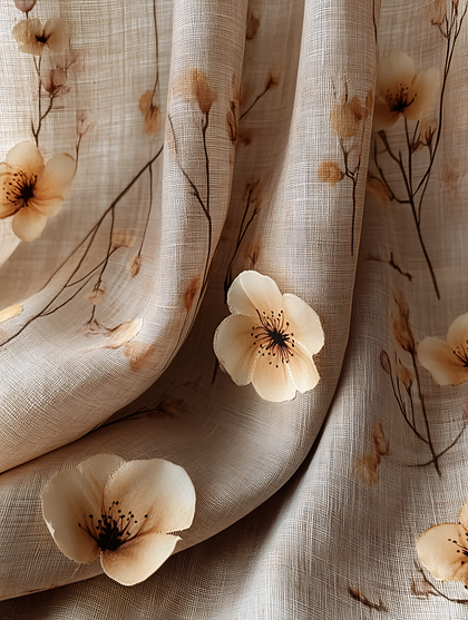 Floral Fabric Drapes