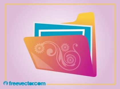 Floral Folder Free Vector