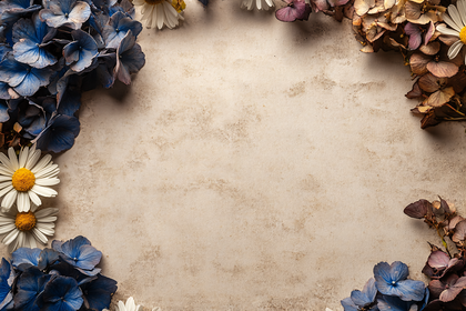Floral Frame on Textured Background
