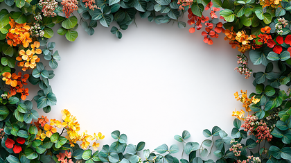 Floral Frame On White Background