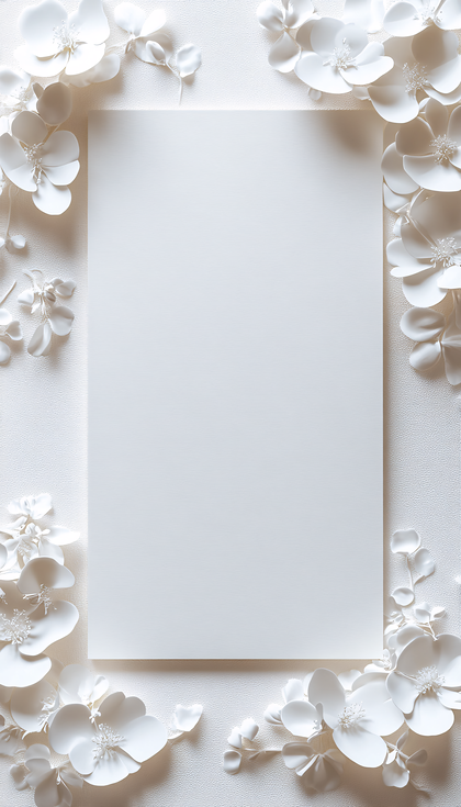 Floral Frame On White Background