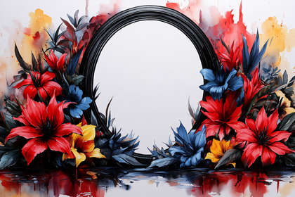 Floral Frame Watercolor Painting