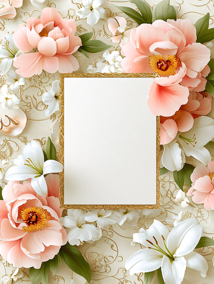 Floral Frame with Blank Space
