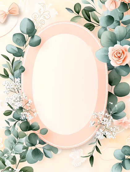 Floral Frame with Bow
