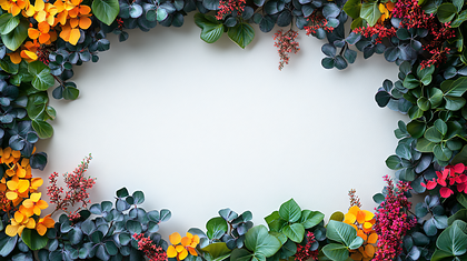 Floral Frame With Orange And Red Flowers