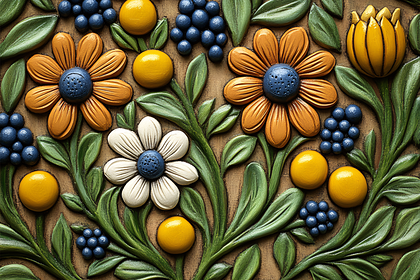 Floral Fruit Relief