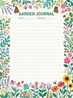 floral garden journal page