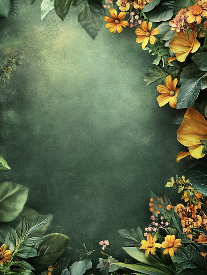 Floral Green Frame