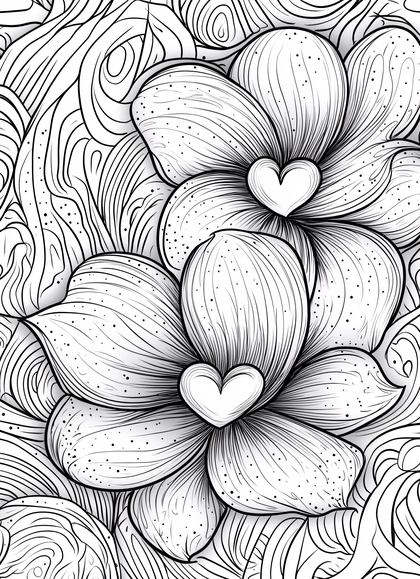 Floral Heart Coloring Page