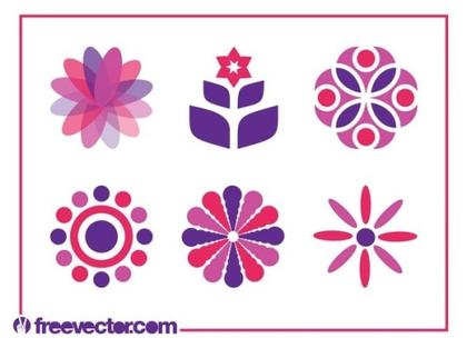 Floral Icon Set Free Vector