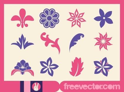 Floral Icons Free Vector