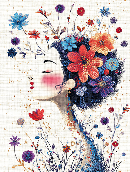 Floral Mosaic Woman