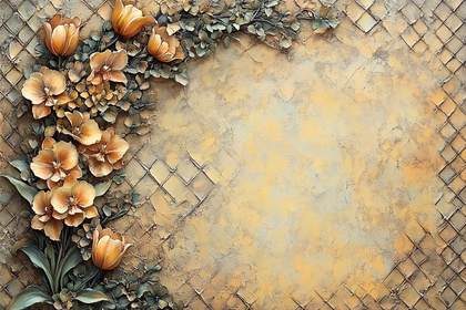 Floral Motif on Textured Background