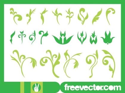 Floral Ornaments Set Free Vector