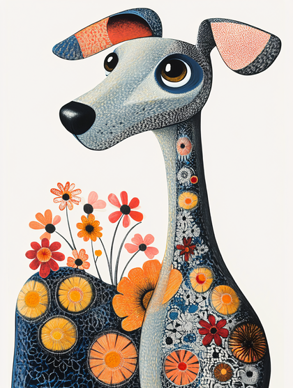 Floral Pattern Dog