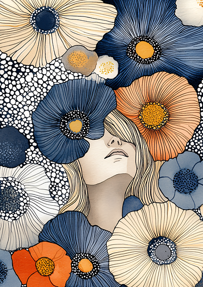 Floral Portrait Of A Woman