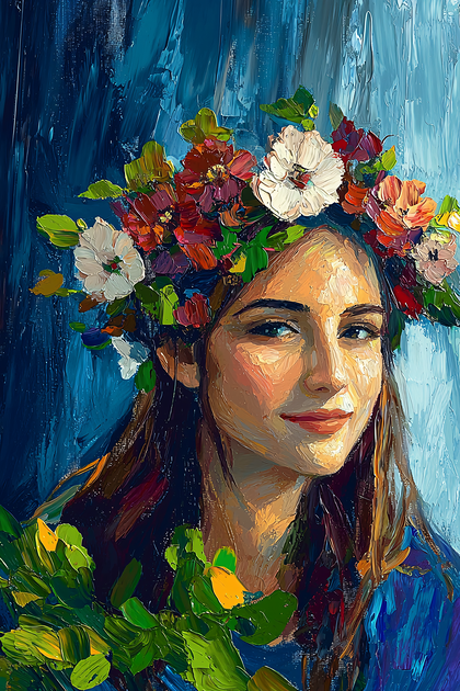 Floral Portrait of a Woman