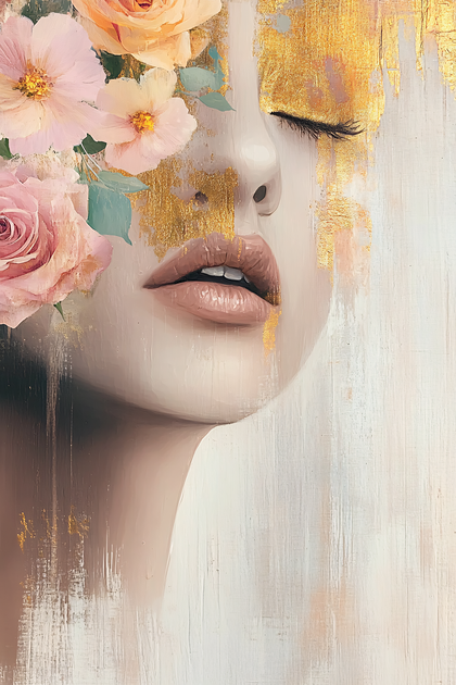 Floral Portrait Of A Woman