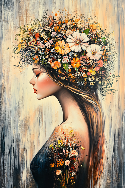 Floral Portrait of a Woman
