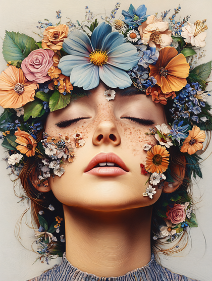 Floral Portrait of a Woman