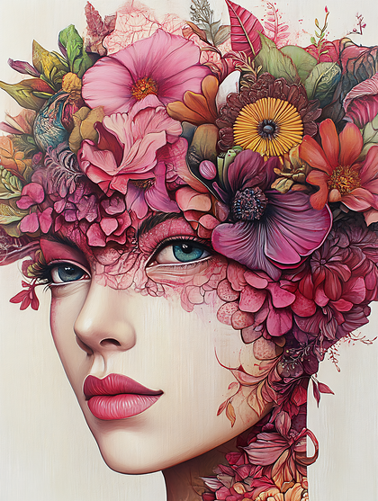 Floral Portrait Of A Woman