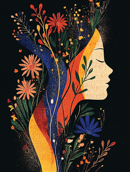 Floral Profile Portrait