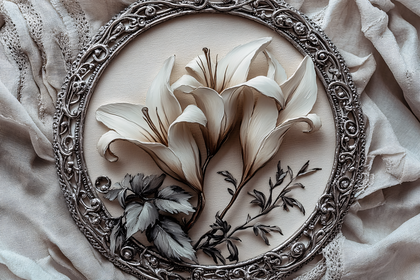 Floral Relief in Ornate Frame