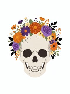 floral skull art