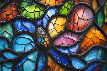 Floral Stained Glass Pattern