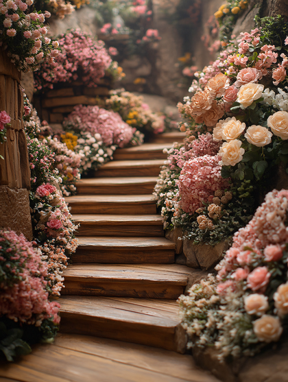 Floral Stairway Path