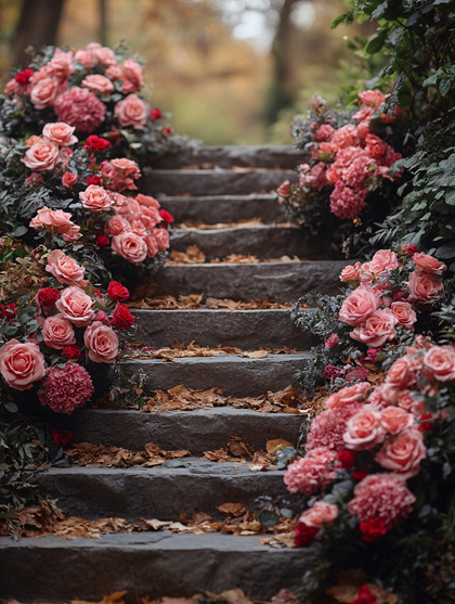 Floral Stairway with Roses