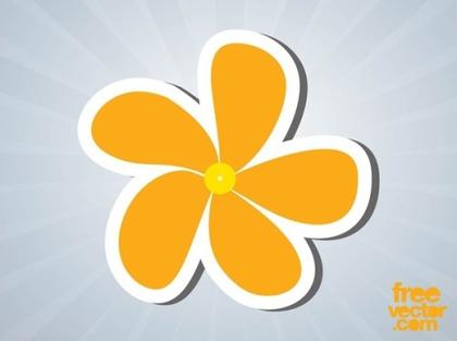 Floral Sticker Free Vector