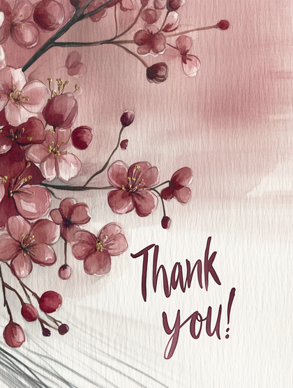 Floral Thank You Card