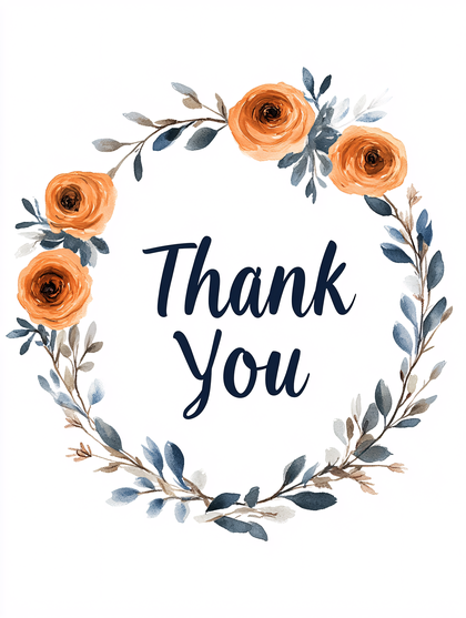 floral thank you card