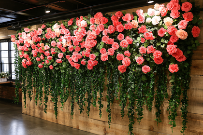 Floral Wall Decoration with Roses and Ivy