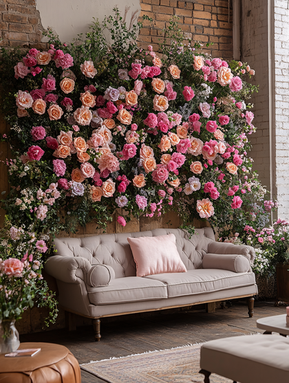 Floral Wall Decoration with Sofa