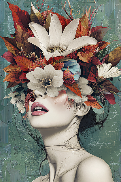 Floral Woman Portrait