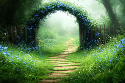 Flower Arch Pathway