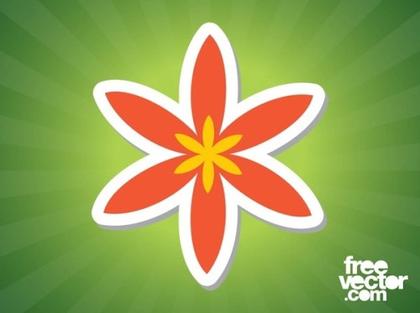 Flower Sticker Free Vector