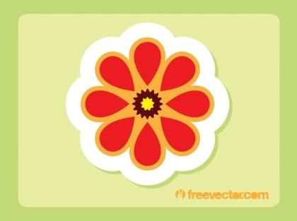 Flower Sticker Free Vector