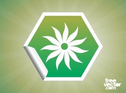 Flower Sticker Free Vector