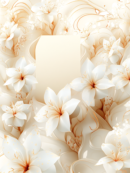 Flowers and White Card