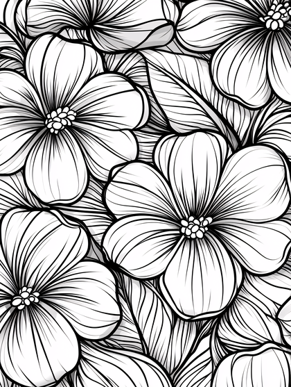 Flowers in a Seamless Pattern