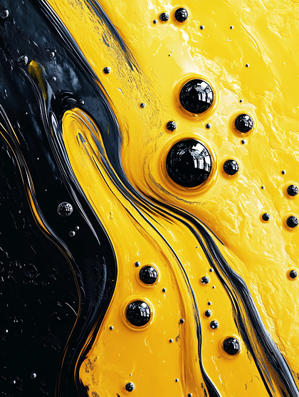 Flowing Black and Yellow Abstract