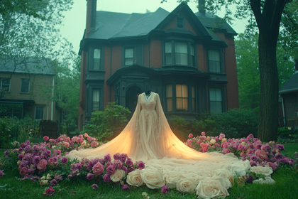 Flowing Dress in Rose Garden