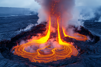 Flowing Lava River