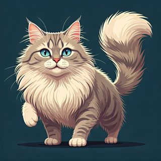 fluffy tabby cat